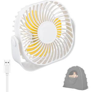 Fan Compatible with Slumberpod Blackout Sleep Tent, USB Small Desk Fan, 2 Speed 360Rotate, Portable and Lightweight Compatible with Blackout Tent Mesh Pocket, Smooth Air Circulation for Sleeping