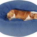 JOLLYVOGUE Dog Beds Large Sized Dog, 36 inches Calming Soft Anti-Anxiety Donut Dogs Bed, Washable Round Fluffy Cushion for Large Pets, Fits up to 80 lbs Pets