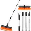 65" Car Wash Brush with Extension Pole, Car Wash 10 Dip Soft Brush, No Scratch Car Cleaning Brush Supplies for RV Boat Truck SUV, House Siding, Snow, Floors, Extension Aluminum Alloy (Orange)