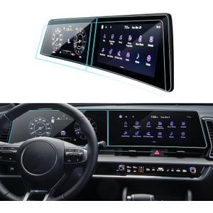 4PCS Car Screen Protector for 2023 2024 2025 Kia Sportage (EX/SX/SX-Prestige/X-Line) Accessories Navigation& Dashboard Nano Touchscreen Protector Film HD Clear Bubble Free 12.3''