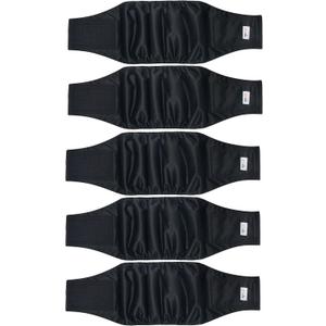 5 Pack Dog Diapers Male Reusable, Premium Belly Bands for Male Dogs, High Absorbing Pee Wraps for Doggie in Incontinence and Training, Black, XL