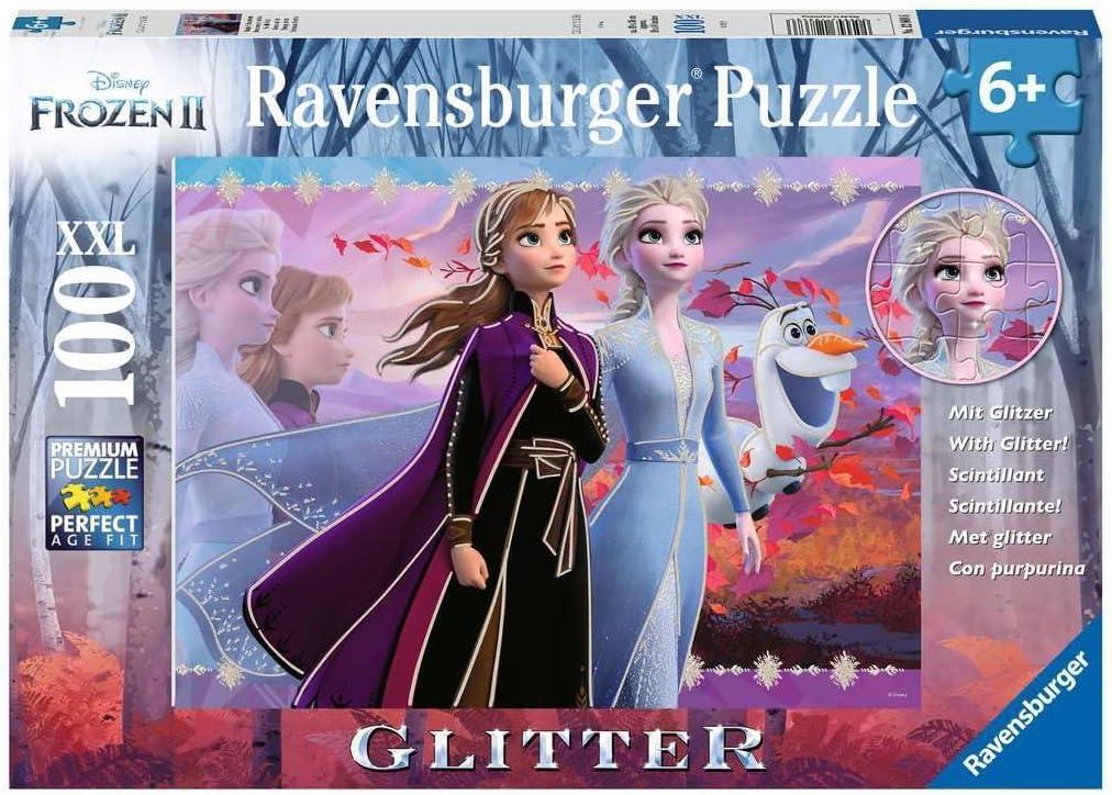 Ravensburger Disney Frozen 2 - Strong Sisters | 100-Piece Glitter Jigsaw Puzzle for Kids | Unique, Pieces | Development-Boosting Toy | Ideal Gift for All Ages