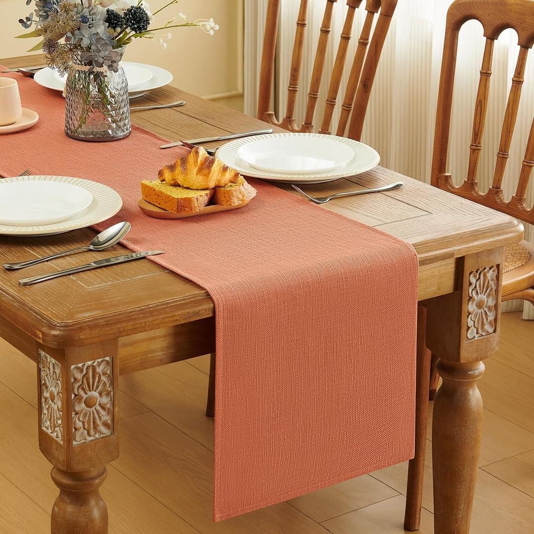 Yatojuzi Orange Table Runner Party Decor, 13x108inch