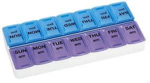 Weekly Pill Organizer - (Pack of 2) 7 Day Pills Container, Round Medicine Organizer Box, Daily Week Pill Reminder Case Travel Friendly, BPA-Free Vitamin, Supplement, Fish Oil, Medication Planner