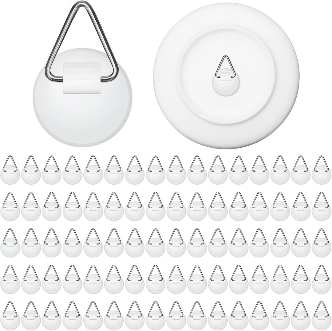 Patelai 80 Pieces Invisible Plate Hangers Wall Adhesive Picture Hangers Vertical Plate Holders for Hanging Decorative Plates Wall Hooks Display Art Photo Frames Paintings