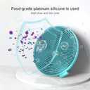 4 x Silicone Body Scrubber Brush - Gentle Exfoliating and Lather Well - Fast-Drying, Hygienic, BPA-Free Silicone Body Exfoliator for Sensitive Skin, Men & Women (Round, Blue)