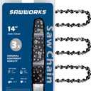 3-Pack 14 Inch Chainsaw Chain,3/8" LP Pitch .043" Gauge 52 Drive Links for 40V Kobalt KCS 4040-06, 1040A-03, 1040B-03, EGO CS1400, CS1401, Makita E-00228, XCU03, XCU04 and More