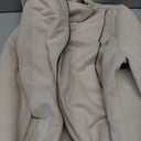 AUTOMET Women‘s Faux Suede Leather Jacket, Cropped Open Front Coat for Fall Winter Spring, Cardigan Style, Size Medium