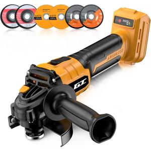 Cordless Angle Grinder Compatible with Dewalt Battery 20V Max, 4-1/2 Inch Power Electric Angle Grinder Tool with Handle, 6 Discs for Grinding, Cutting, Polishing