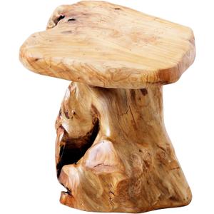 13.8" Cedar Stump Stool,Natural Wooden Side Table,Plant Stool,Live Edge Coffee Table for Bedroom,Living Room, Outdoor
