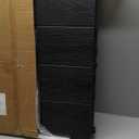 4Ft Folding Table Adjustable Height Portable Folding Tables Heavy Duty 400 lbs Capacity, Wood Grain Tabletop for Working Meeting Parties, Picnic, Camping, Weddings, Garden Dining-Black (4FT)