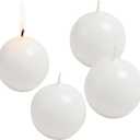 Biedermann & Sons Ivory Round Candles (Set of 4), Unscented Dripless Balls, 2.5" Spheres, 8 Hour Burn, for Mantels Shelves and Tabletop Displays