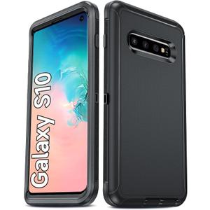 LeYi Compatible for Samsung Galaxy-S10 Case: Not Fit S10E/ S10 Plus/ S10 LiteS 10 Case 3-in-1 Full Body Shockproof Rubber Cover, Heavy Duty Tough Rugged Dustproof Protection Phone Funda 6.1", Black