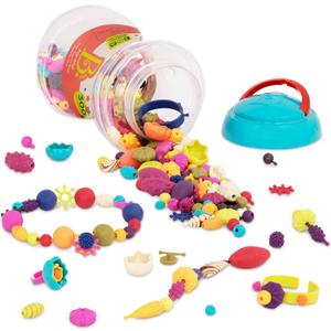 B. toys  Pop Arty! 300 Pieces  Jewlery Making Kit  Creative Pop Snap Bead Set for Kids  DIY Craft Jewelry Making Kit  Necklaces, Rings, Bracelets  4+ Years