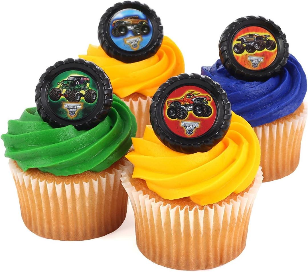 Monster Jam Officially Licensed 24 Cupcake Topper Rings