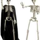 2 Pack 36" Halloween Skeleton Decorations, 3 ft Life Size Posable Skeleton Full Body with Movable Joints Plastic Skeleton for Yard Porch Garden Haunted House Graveyard Decoration