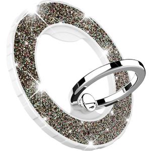 4 x Magnetic Phone Ring Holder for magsafe, Glitter Magnetic Grip Compatible with iPhone 17 16 15 14 13 12 Pro max,Pro,Plus,Mini Mag Safe Pixel 10 Series,Adjustable Kickstand,Starlight