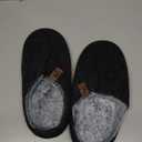 COFACE Mens Cozy Memory Foam Scuff Slippers Casual Slip On Warm House Shoes Indoor/Outdoor Sandal Slippers With Arch Support Rubber Sole Size 7-15 (10, Felt Black)