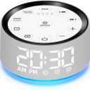 Alarm Clock Sound Machine White Brown Noise Machine with 30 Sleeping Sounds for Baby Kids Adults Night Light Bedroom 2 Alarms Backup Battery 32-Level Vol 15 Wake up Sounds for Mild Heavy Sleeper