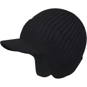 JHDESSLY Knit Beanies with Visor & Earflaps for Men and Women, Winter Hats Fleece Lined Hat Stocking Caps Soft Warm Headwear