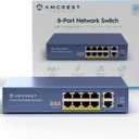 Amcrest 8-Port POE Switch Power Over Ethernet POE+ Switch with Metal Housing, 8-Ports POE+ 802.3at 96w + 2-Port Uplink (AMPS9E8P-AT-96)