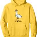 Silly Goose on the Loose, Funny Goose wearing a Cowboy Hat Pullover Hoodie, Size S