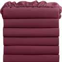 FreshCulture Queen Fitted Sheets, Bulk Pack of 6, Deep Pocket, Soft Microfiber Bottom Sheets for Home, Salons, Hotels, Queen Size Fitted Sheets Only (Burgundy)