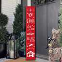 "Oh Come Let Us Adore Him" Christmas Porch Sign  7.8" x 47.2" Rustic Farmhouse Welcome Sign for Front Door, Porch, Patio, or Wall, Indoor/Outdoor Vertical Holiday Decor