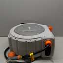 VEVOR Retractable Garden Hose Reel, 5/ 8 Inch x 100 ft Wall Mounted Hose Reel, Heavy Duty Garden Hose Reel with 9 Patterns Nozzle, Any Length Lock, Upgraded Slow Return System and 180°Swivel Bracket