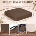 Geetery 2 Pcs Recliner Seat Cushions for Elderly 20 x 20 x 4 Inch Thick Chair Cushion for Long Sitting Foam Curved Edge Wedge Seat Pad with Non Slip Backing and Washable Cover for Chair, Couch(Brown)