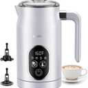 4-in-1 Electric Milk Frother and Steamer with Auto Temperature Control, Warm & Cold Foam Maker, Fast Frother for Coffee, Latte, Hot Chocolate, Cappuccino, Macchiato, White