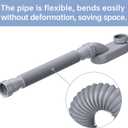 Low Profile Flexible Bathtub Shower Drain Pipe Kit - Flat P Trap for Freestanding Tub, 1 1/2 or 1 1/4 Inch(Gray)