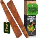 Wooden Spatula for Cooking Set of 2  12 Inch Teak Spatula Turner & Flipper for Cast Iron, Flat Egg & Pancake Scraper  Utensils by Woodenhouse