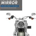 DREAMIZER Motorcycle Vintage Mirrors 8mm Rear View Mirror Black Compatible with Harley Dyna Bobber Softail Chopper Cruiser Cafe Racer Street Electra Glide 1982-2018 (Oval-Chrome)