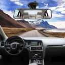 Car Rear View Mirror with Suction Cup, Anti Glare Wide Angle HD Auto Inside Rearview Mirror, 360 Degrees Adjustable Reduce Blind Spots, Universal for Vehicle, Marine, Boat, Truck, SUV, Van