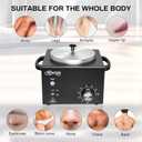 Professional Waxing Kit Wax Warmer Single Pot Wax Heater Machine for Hair Removal, Large Waxing Pot with Non-Stick Easy Clean Pot, 50 Sticks & 20 Collar, for Spa Salon Beauty Esthetician Home (Black)