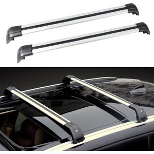 Roof Rack Cross Bars for Volvo XC90 XC-90 2015-2026 Anti-Theft Lockable Roof Rails Aluminum Roof Luggage Rack Carrier(Silver & Black)