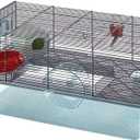 Ferplast Favola Hamster Cage Includes Free Water Bottle, Exercise Wheel, Food Dish & Hamster Hide-Out Large Hamster Cage Measures 23.6L x 14.4W x 11.8H-Inches