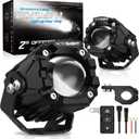 NOVSIGHT LED Pods Lights Driving Lights - 2'' with 8 Light Modes 2 Kinds Brackets, Waterproof Off Road LED Light Pod for Motorcycle Truck ATV UTV 5 Years Service (2 Inch White/Amber Driving Beam)