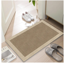 Ultra Thin Door Mat Indoor Entrance, 1/10 in Thin Door Mats for Inside Entry, Non-Slip Rubber Backing Washable Doormat, Fade Resistant, Absorbent, Low Profile Dirt Trapper, 30"X17",Brown