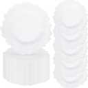 fani 50 Pcs White Charger Plates Bulk, 13 Inch Reef Wedding Chargers for Dinner Plate, Round Plastic Reusable Ruffled Rim Decorative for Table Setting, Parties, Wedding, Events