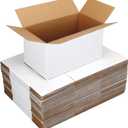 EXYGLO 40 Pack 11x6x6 Shipping Boxes for Small Business, White Corrugated Cardboard Box for Packaging, Moving, Mailing, and Storing