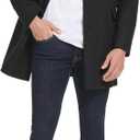 Kenneth Cole Men's Double Breasted Bib Peacoat (Large, Black)