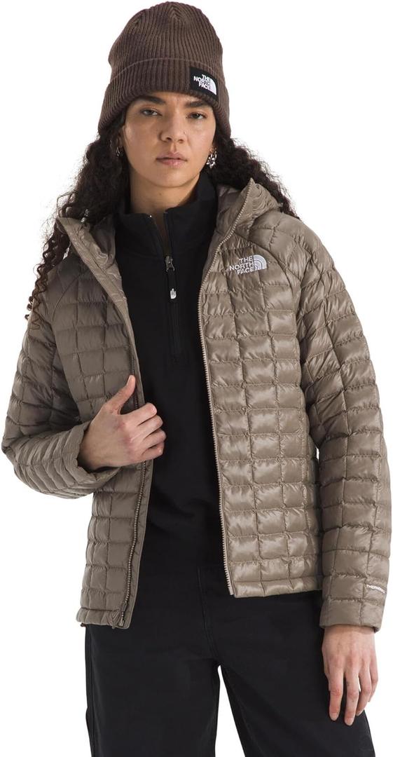 The North Face womens Thermoball Hooded Jacket (XXL, Mocha Brown)