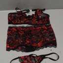 Avidlove Women Lingerie Set High Waisted Underwire Lingerie With Garter Belt Lace Babydoll (Small)