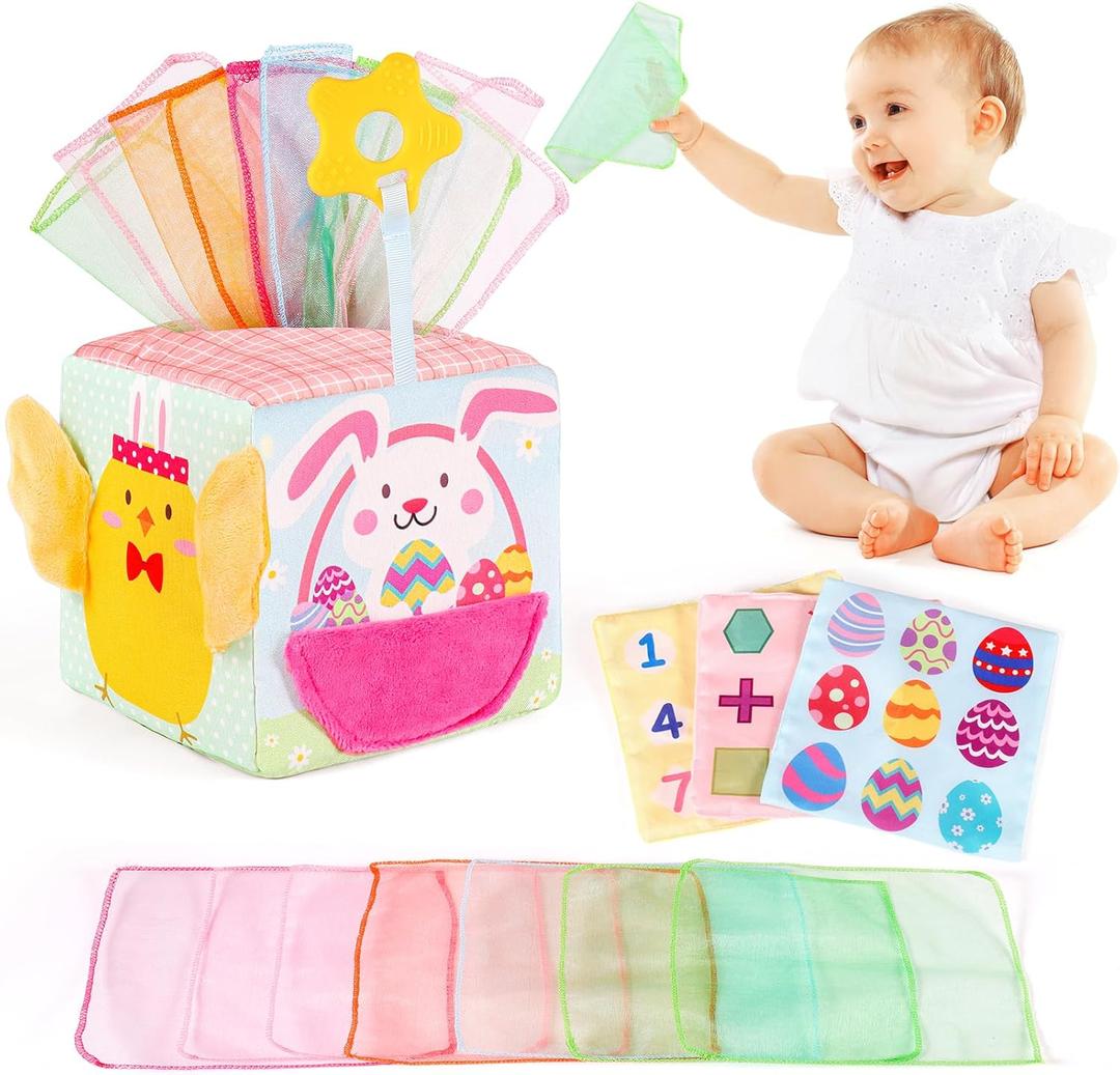 Easter Baby Toys Montessori Toys Baby Tissue Box Toy for Babies 3 6 9 Months, Easter Gifts, Easter Basket Stuffers for Babies