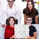 3 x Halloween Pillow Covers 18x18 inch Set of 2 White Cat Ghost Throw Pillow Cases Soft Plush Faux Fur Wool Couch Cushion Case for Home Decor Chair Sofa Bedroom Living Room (Cat Ghost)