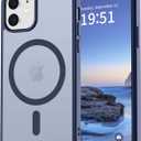 vnnink for iPhone 12 Case & iPhone 12 Pro Case,Magnetic Matte Military Grade Drop Protection Translucent Cell Phone Cover - Slim Rugged Durable Shockproof Bumper Cover-Navy Blue