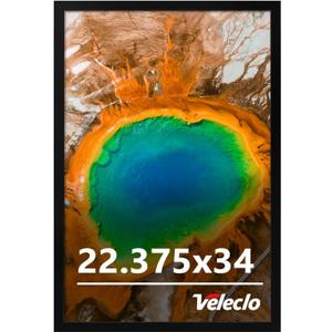 22.375x34 Picture Frame for Wall Display, 22.375x34 Black Picture Frame with Shatter Resistant Plexiglass, Stable and Sturdy 22.375 x 34 Poster Frame for Wall Display, Gift Collection, 1 Pack