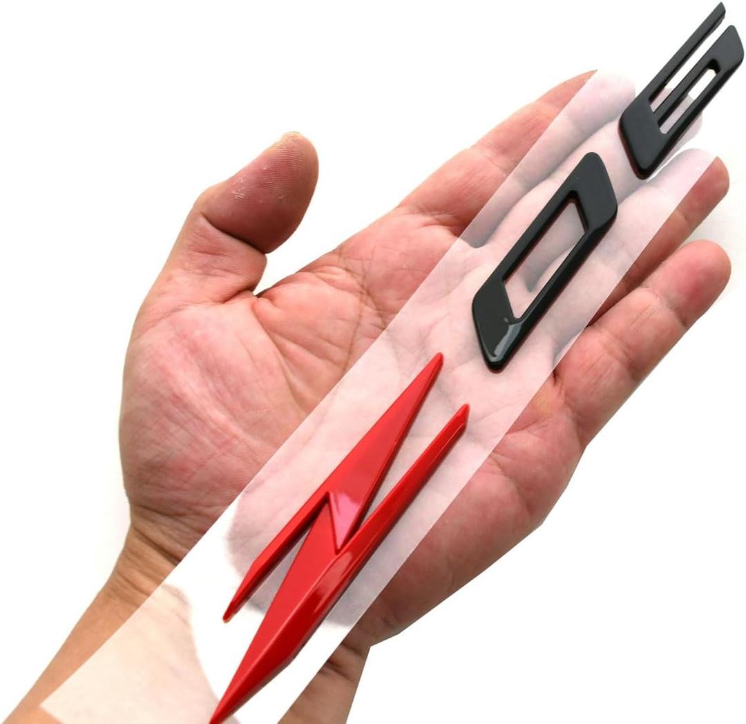 1Pc Z06 Emblems 3D Badge Nameplate Letter Compatible with 2023-2024 C8 85623536 OEM Size (Black Red)